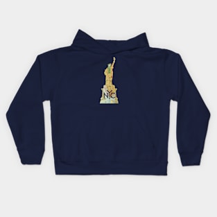 Statue of Liberty 1918 Map of NYC Kids Hoodie